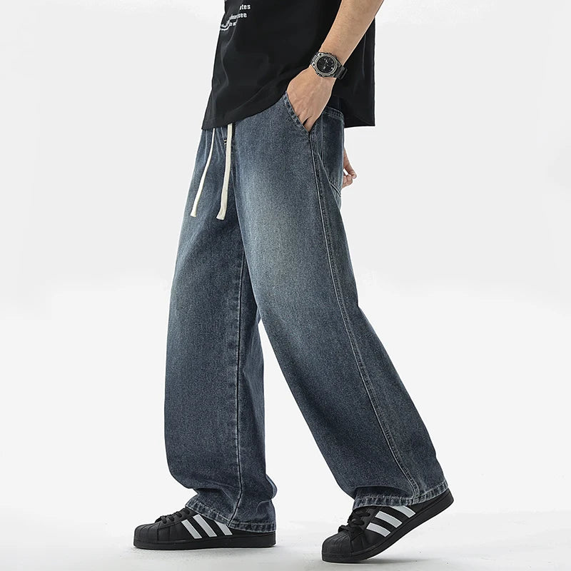 Men's Jeans American Loose Wide-leg Straight Casual | SAMAG