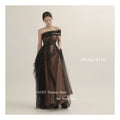 OLOEY One Shoulder Fairy Black Evening Dresses Wedding | SAMAG