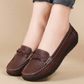 Fashion Genuine Leather Women Flats Black Nurse Shoes Moccasins Ballet Flats Oxford Women Shoe Casual Plus Size Shoes Female