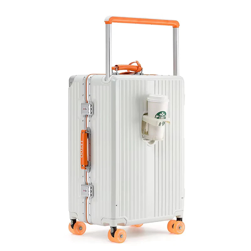 KLQDZMS 20"24"26"28 Inch High Quality Luggage Bag Multifunctional Boarding Box Large Capacity Aluminum Frame Trolley Suitcase