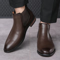 2026 New Mens Casual Leather Chelsea Boots British Style Genuine Leather Outdoor Slip On  Ankle Boots Flat Designer Oxford Shoes