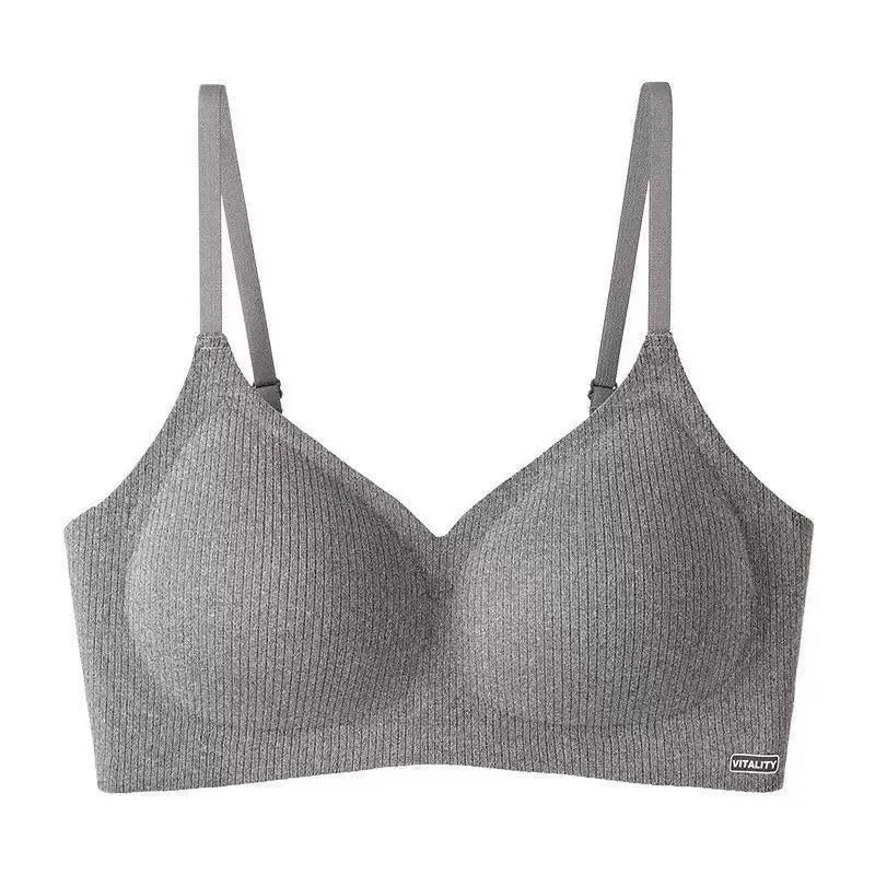 Women's Seamless Push-Up Bra Soft Support Brushed Anti-Sagging Palm Cup Comfortable Underwear for Small Breasts