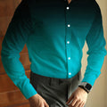 Men's Gradient Shirt, Bohemian Style Button up Turndown | SAMAG