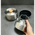 snow peak Stainless Steel Camping Cookware Portable Non Stick Cooking Pot Kettle Outdoor Camping Hiking Picnic Travel