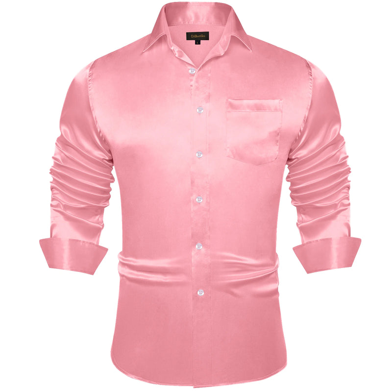 Solid Satin Shirts for Men Sage Green Black Yellow Red | SAMAG
