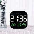 Digital Wall Clock with Remote Control, LED Alarm Clock, Temperature, Date, Week Display, Electronic Table Clock, 12 H, 24H