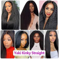 Virgin Raw Kinky Yaki Straight Human Hair Bundles 1/3/4 PCS Natural Black Brazilian Hair Weave Bundles Hair Extensions 8-40