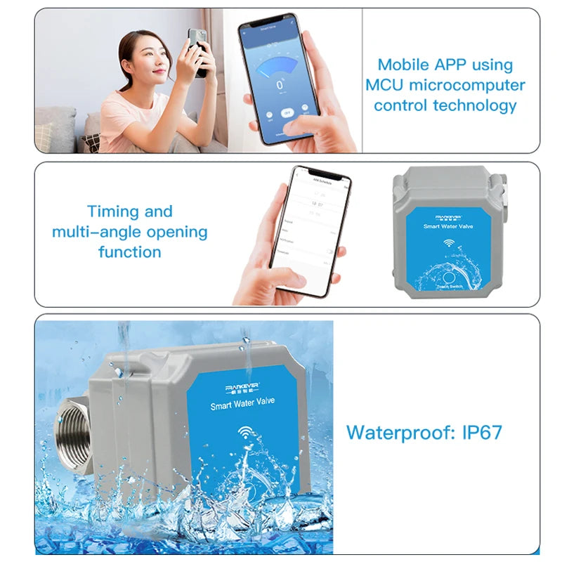 Tuya Wifi Water Valve Intelligent Shut off Open Rate 0% To 100% Garden Smart Life Faucet Automation Controller Voice Control