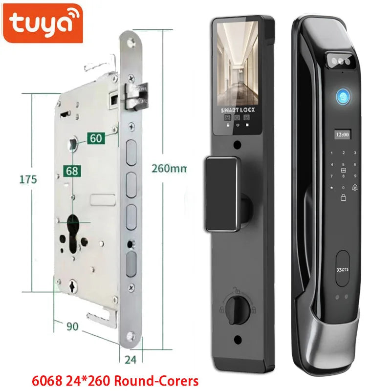 Biometric Infrared 3C Face Real-time intercom Palmar vein Smart Door Lock Fingerprint Password Electronic Key Card APP Unlock