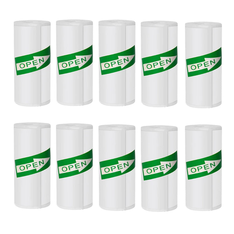 57*25MM HD Mini Printer Thermal Paper Self-adhesive Roll Paper Label Sticker Photo Inkless Printing Portable Printer Color Paper
