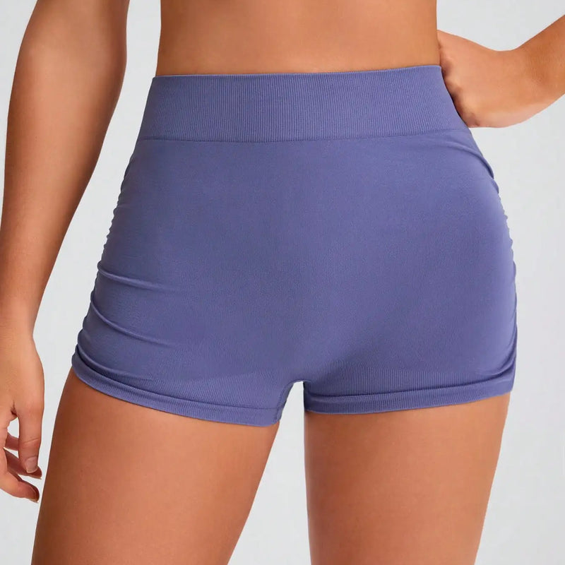 Women High Waist Seamless Yoga Shorts Scrunch Butt Lift Elastic Workout Biker Shorts Stretchy Tummy Control Gym Fitness Running