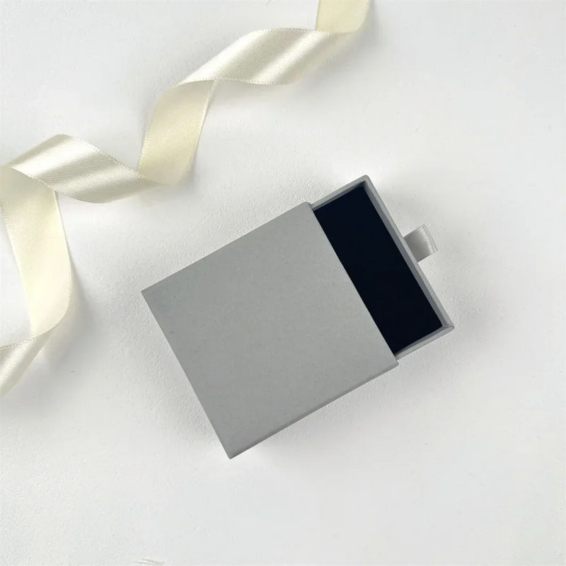 1PCS Free Custom Logo Paper Box Necklace Ring Box With Sponge Drawer Box Personalized Exquisite Jewelry Packaging Pack 8*8 10*10