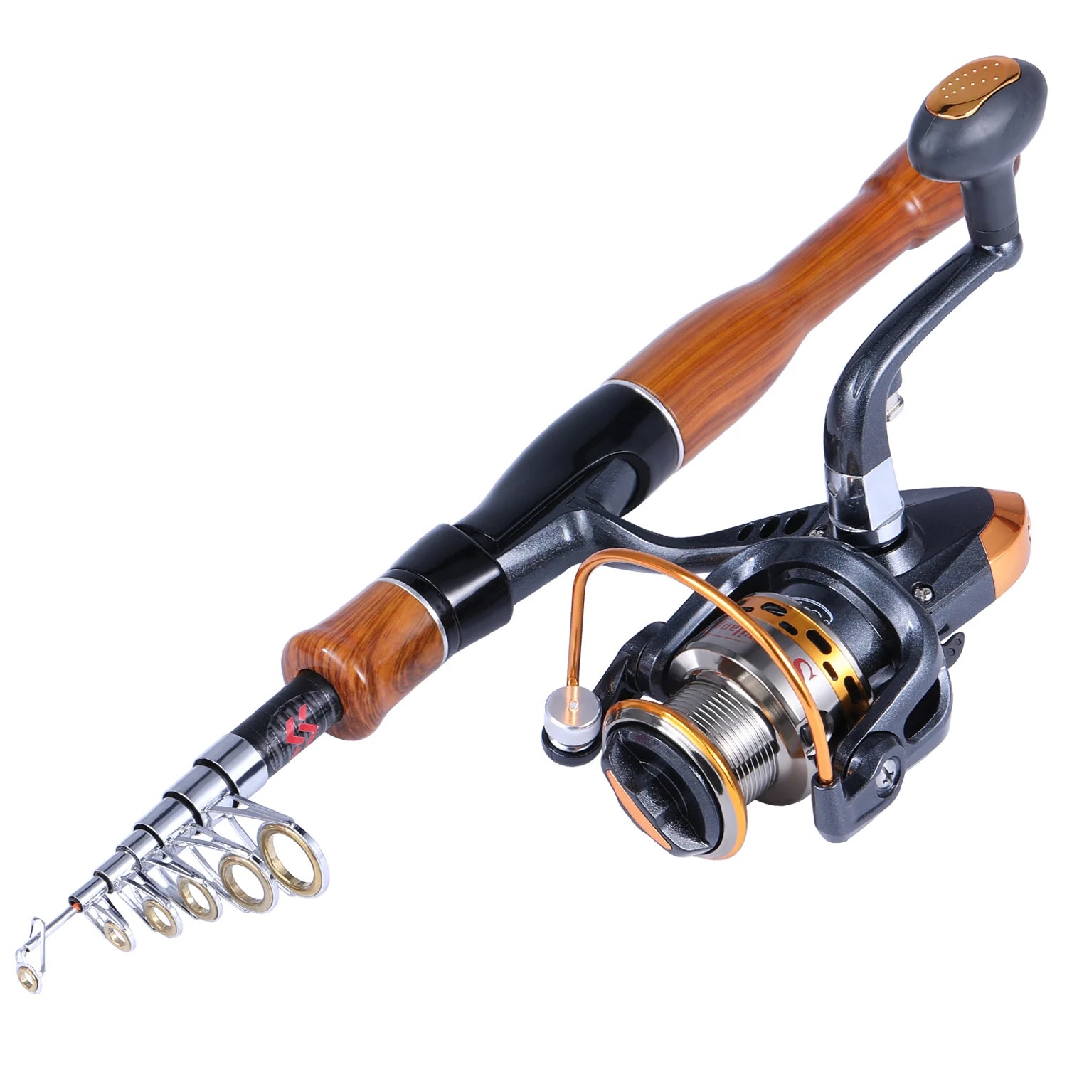 Sougayilang Fishing Rod Reel Combo High Sensitivity Fiberglass Telescopic Fishing Rod 5.5:1 Gear Ratio Spinning Reels Set Pesca
