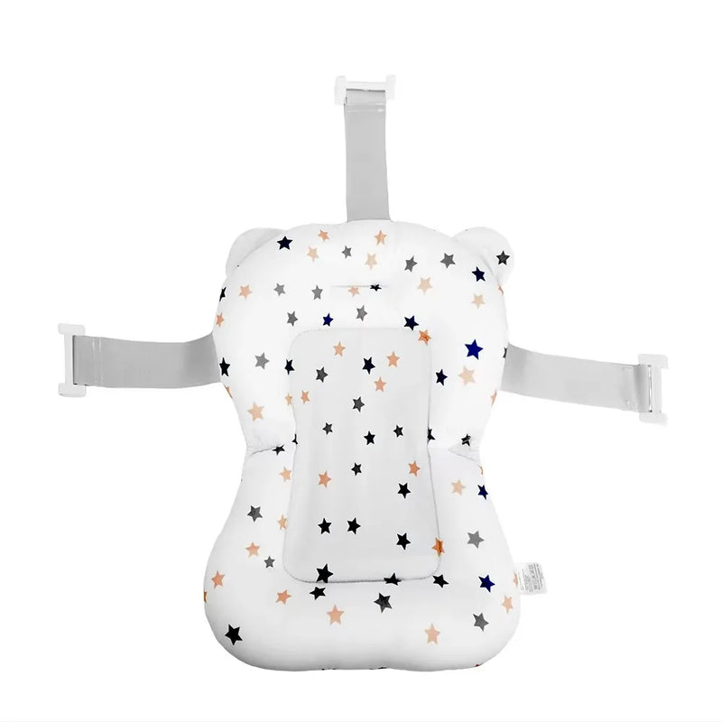 Baby Bath Support Seat Star Pattern Print 3D Breathable Mesh Soft Padded Pillow Non-Slip Infant Newborn Bath