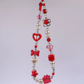 1 Pc Large Red Love Bow Mobile Phone Chain Niche Instagram Style CCD Camera Mobile Phone Hanging Rope