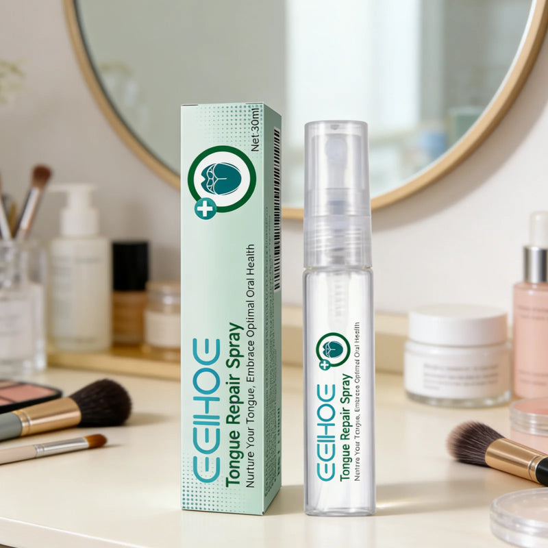 EELHOE Tongue Repair Spray Relieve Dry Mouth Tongue Probiotics Reduce Swelling Fresh Breath Portable Health Oral Care Spray 30ml