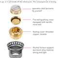 Titanium Alcohol Stove, Portable Lightweight Tiny Brass ﻿ - View 4 | SAMAG