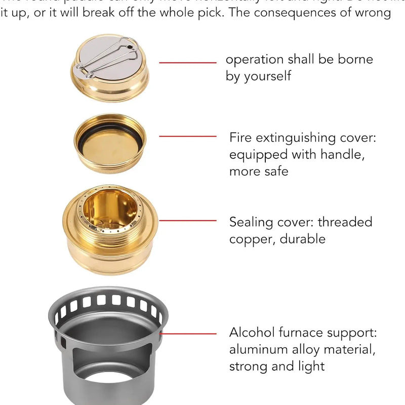 Titanium Alcohol Stove, Portable Lightweight Tiny Brass ﻿ - View 4 | SAMAG