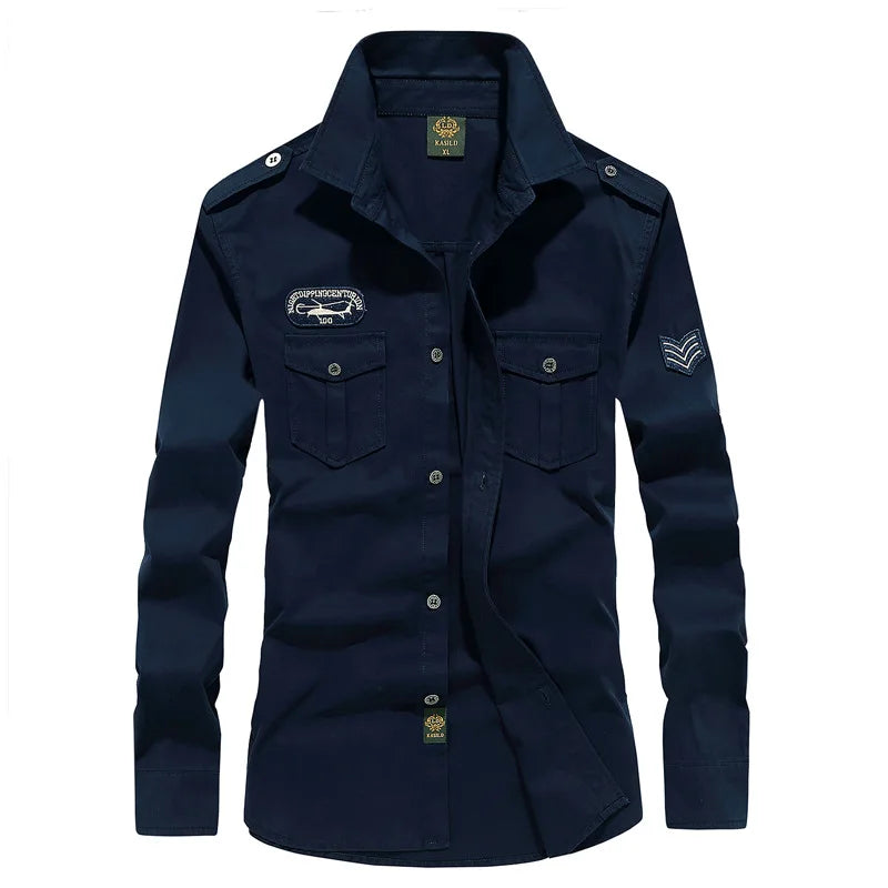 Men's Spring Cotton Casual Shirt Military Tooling | SAMAG