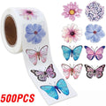 100-500pcs Butterfly Flower Sticker 8 Design Colorful Butterfly Decals Cute Stickers Party Decoration Scrapbook Stationery