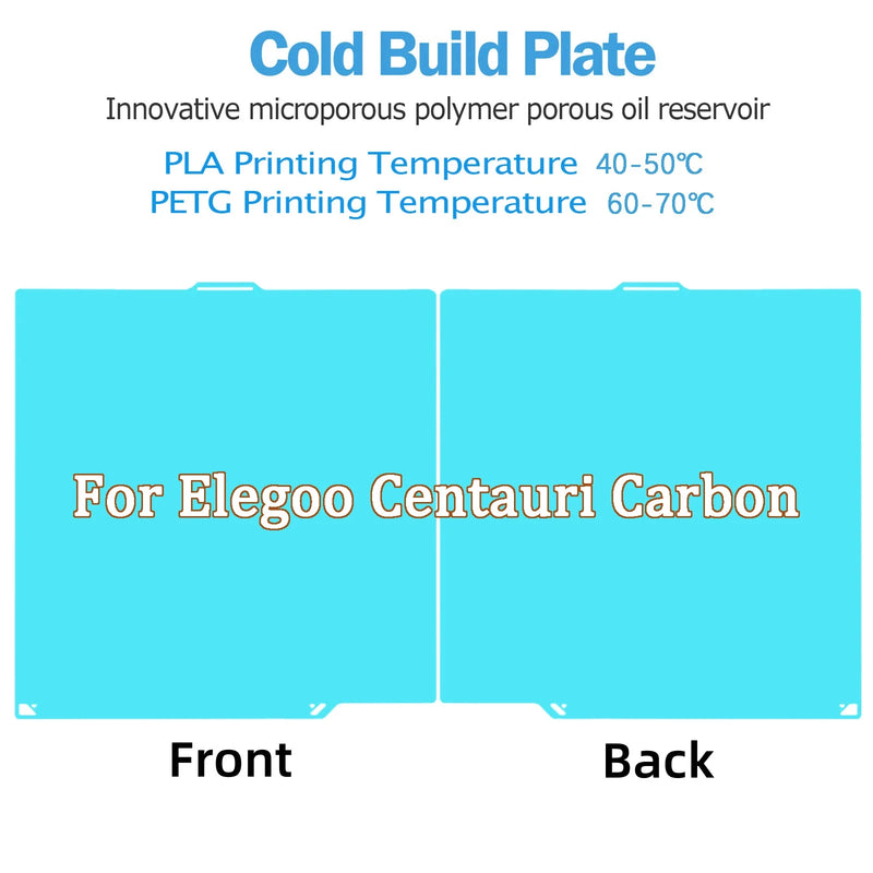 Glacier Cold Build Plate For Elegoo Centauri Carbon Heat Bed High Viscosity Two Sided Printing 261mm*270mm 3D Printer Parts