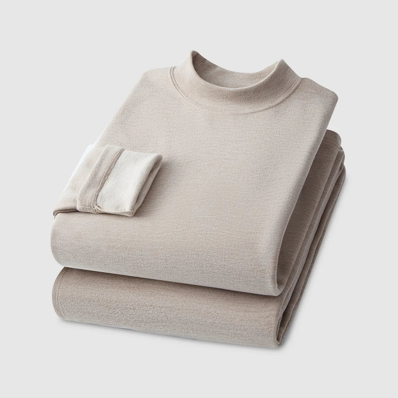 Autumn and Winter Men's Cashmere Silk Thermal Underwear Women's Cashmere Thermal Fall Pants Padded and Thickened Couples Set