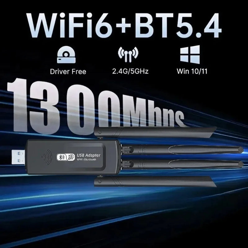 KEBIDUMEI 1300Mbps WiFi Adapter Network Card Dual Band 2.4G/5GHz Bluetooth 5.4 Wireless Receiver - Visuel 6 | SAMAG