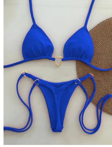 Sexy Halter Solid color Bikini Set Women's Swimsuit | SAMAG