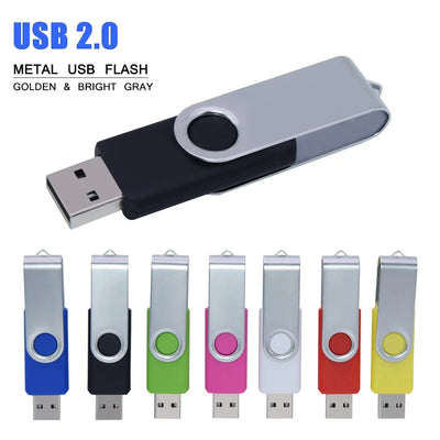 Флешка USB 32GB Flash Drive 16 Giga Memory Stick Metal Jump Swivel Pendrive Portable 64 128 GB 2.0 Pen | SAMAG