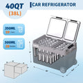 Dual Zone Car Refrigerator 40QT 38L Portable Freezer Compressor Electric Cooler Rapid Freezing Minus 4F To 68F 12V 24V Can Internal Battery Not Included