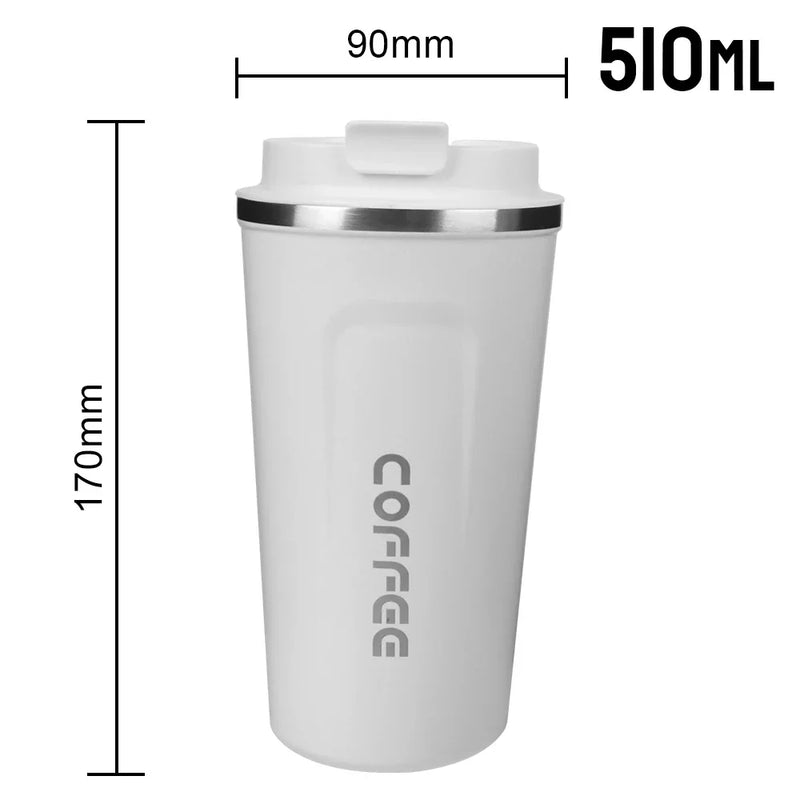 Thermo Cafe Coffee Mug 380/510ML Car Thermos Mug Leak_Proof Travel Thermo Cup for Tea Water Coffee Double Stainless Steel