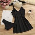Women Pajama Cotton Suspender Nightdress Set Cute Lace | SAMAG