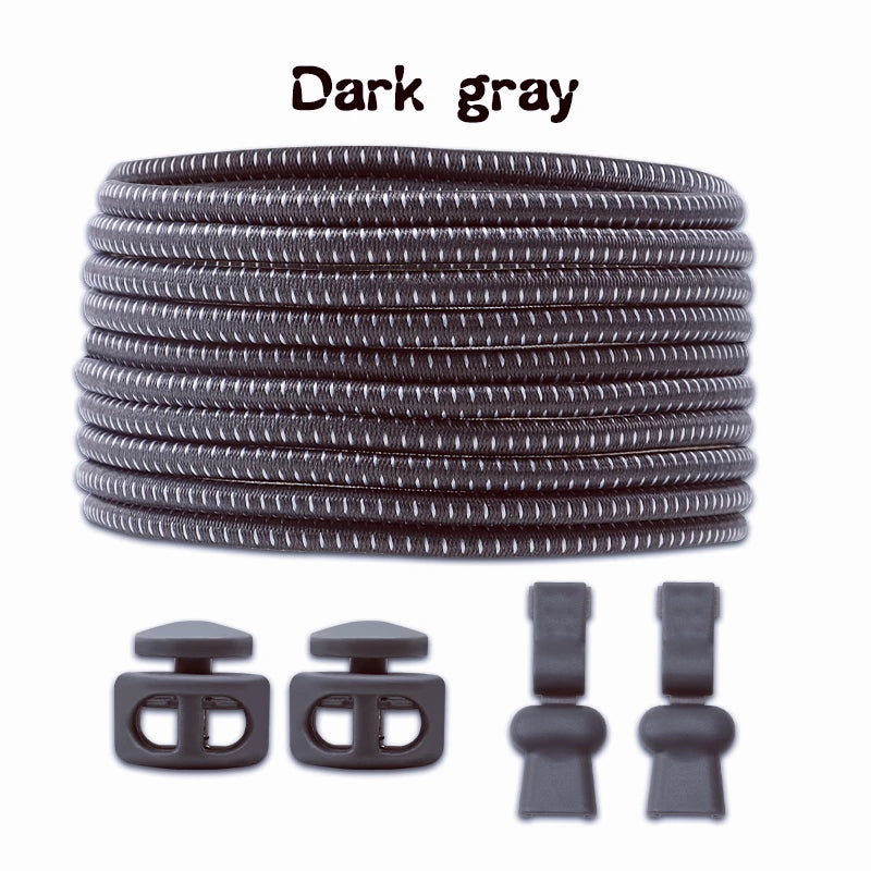 1 Pair Elastic Shoelaces Kit with Push Button Lock Stretch No Tie Shoe Laces for Running Sneakers Sports Shoes Adults Kids
