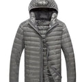 2026 Men Black Hooded Coat, Blue Zipper Control Winter Down Jacket, Green Lightweight Design Parkas Jaqueta, Asian Size M-5XL