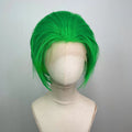 Light Green Short Bob Cut for joker Cosplay 13x4 Lace Front Wigs for Men Glueless Synthetic Hair Heat Resistant Free Part 150%