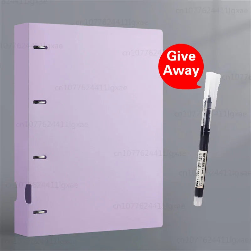 A4 File Folders Display Book 4 Hole Binder Folders Morandi Color Waterproof Document Ring Binder Folder Office School Supplies
