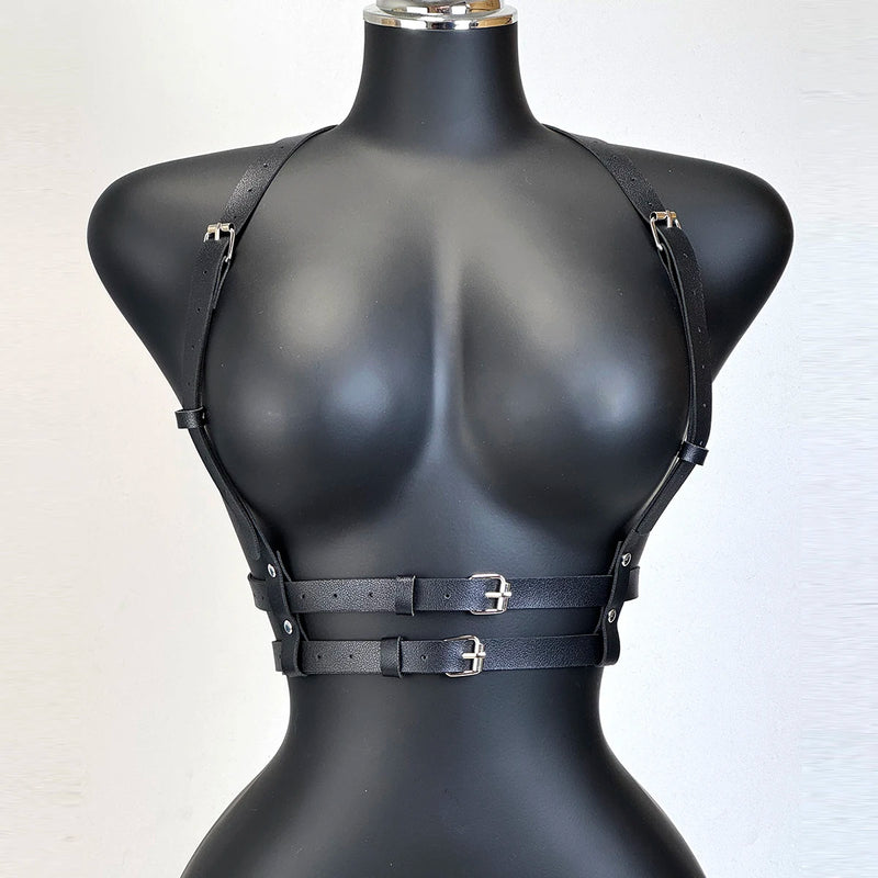 Fashion PU Leather Waist Belt For Women Punk Gothic Chest Harness Harajuku Suspenders Clothing Accessories - Visuel 2 | SAMAG