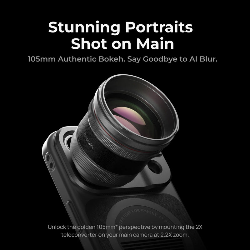 TELESIN Master Portrait Photography Kit for IPhone17 Pro / 17 Pro Max 105mm 200mm Telephoto Lens Camera Grip
