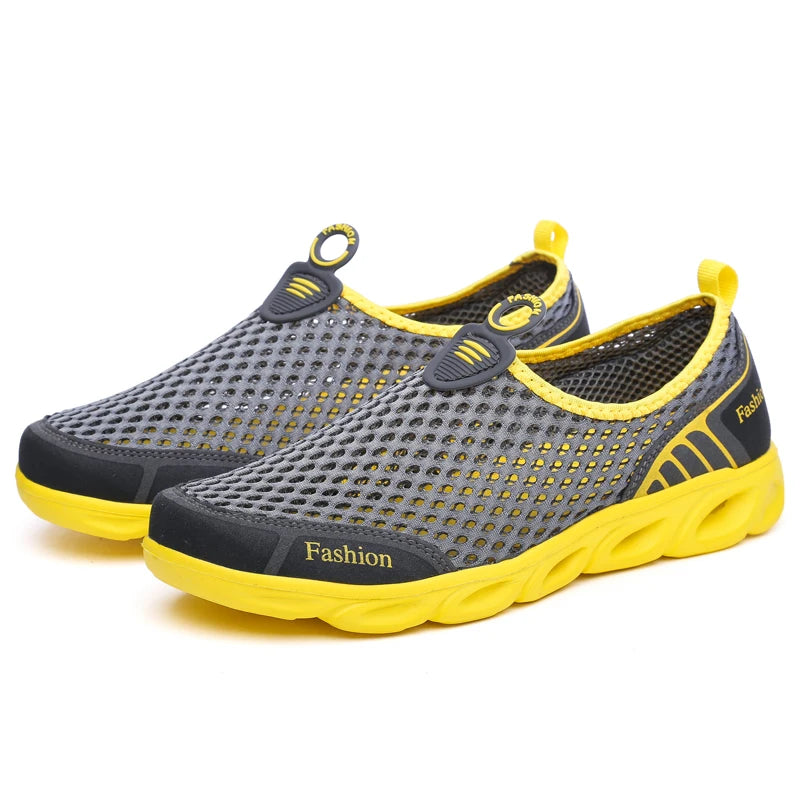 Men Casual Shoes Summer Fashion Men's Shoes Fashion Breathable Slip On Mesh Shoes Soft Comfortable Size 45