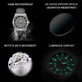 CADISEN TI-7 Autodyne Titaniu Men's Mechanical Wristwatch 8215 Movement Sapphire Glass 10ATM Waterproof Calendar Feature Luxury