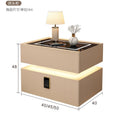 Modern Style Solid Wood Bedside Table with Wireless Charging Smart 2 Drawers Bedroom Nightstands with Lock 40/45/50cm