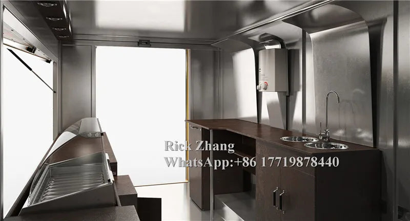 Mobile Food Truck 16.4ft Dining Car Adult Food Trailer For Europe Vendors Hot Dog Ice Cream Food Cart With 5M Length