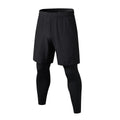 2026 Two-piece Men's Sports Trousers Quick Dry Elastic Basketball Training Pants Summer Thin Fitness Running Tights Casual Pants
