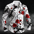 Fashion plum blossom pattern 3d Print Men Long Sleeve | SAMAG