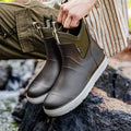 Men Rain Boots Non-slip Water Shoes Outdoor Waterproof Fishing Boots Slip on Men Rubber Boots PVC Material Round Toe Rain Shoes