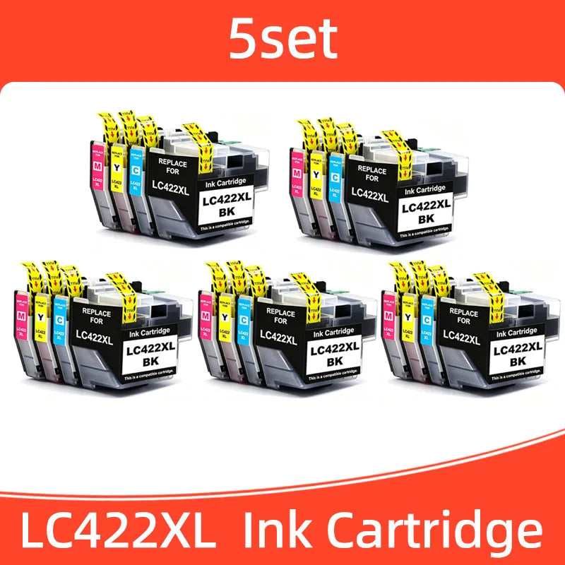 1-5set LC422XL LC-422 LC422 Ink Cartridge Compatible for Brother MFC-J5340DW MFC-J5740DW MFC-J5345DW MFC-J6540DW J6940DW Printer