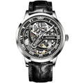 OUPINKE 3173 Fully Transparent Hollowed Automatic Mechanical Watches for Man Luxury Original Leather Strap Waterproof Mens Watch
