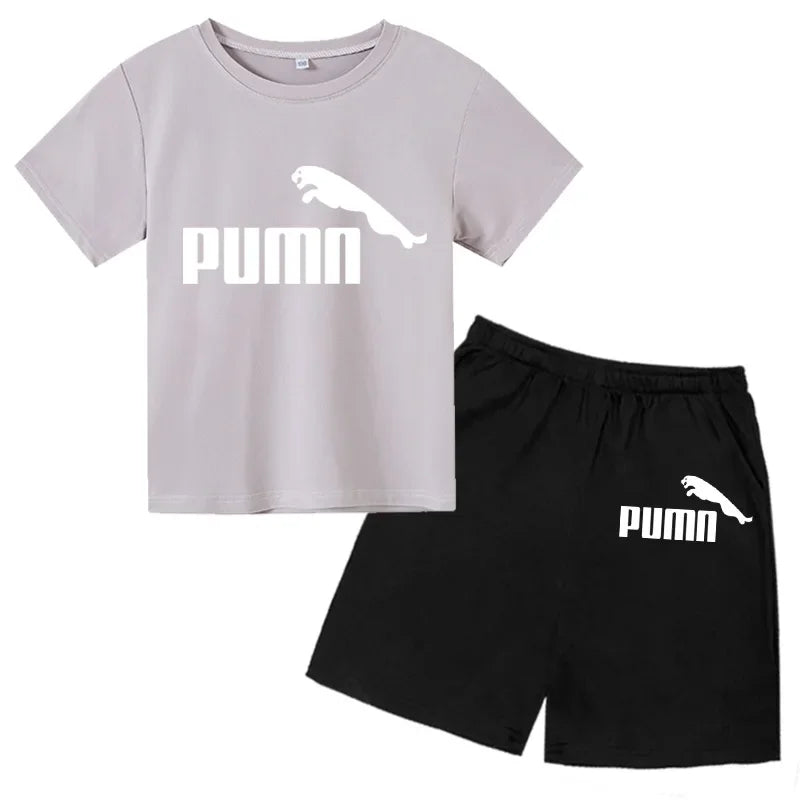 3-12Y Kids Summer Casual Letter Print 2-Piece Set Soft | SAMAG