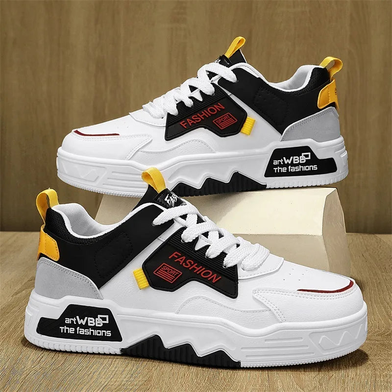 Men's Street Fashion Skateboard Shoes Versatile Sport Casual Sneakers Youth College Style White Shoes