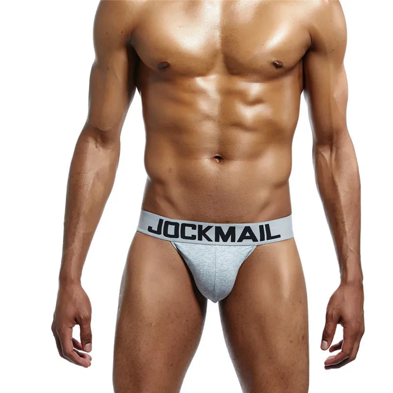 JOCKMAIL brand mens bikini underwear cotton classic basics sexy men briefs U Convex calzoncillos hombre cueca gay men Underpants